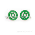 Hot Sale Round Green Lantern cufflinks for men